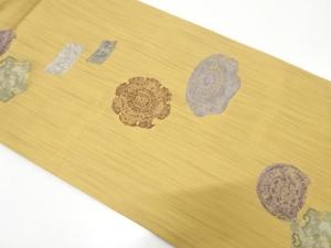 割れ絵皿模様織り出し　名古屋帯